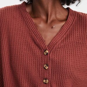 AEO soft & sexy plush waffle henley